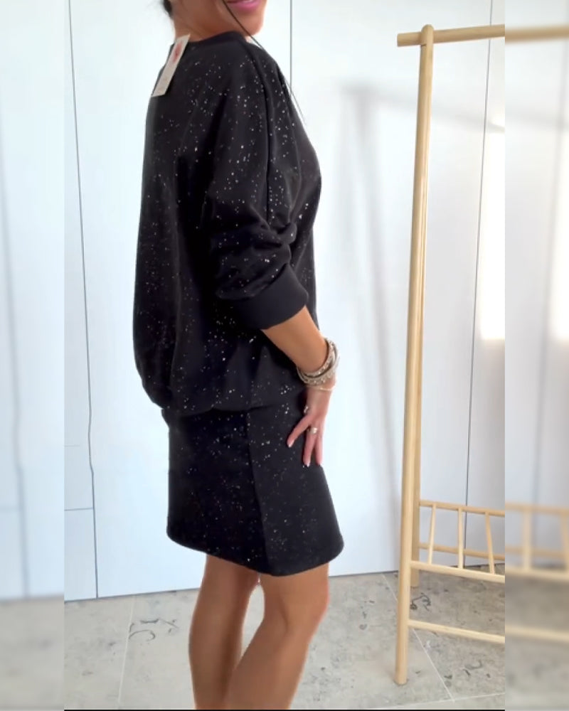 Fenila | Strahlendes Party-Strickkleid mit Feinem Glitzer