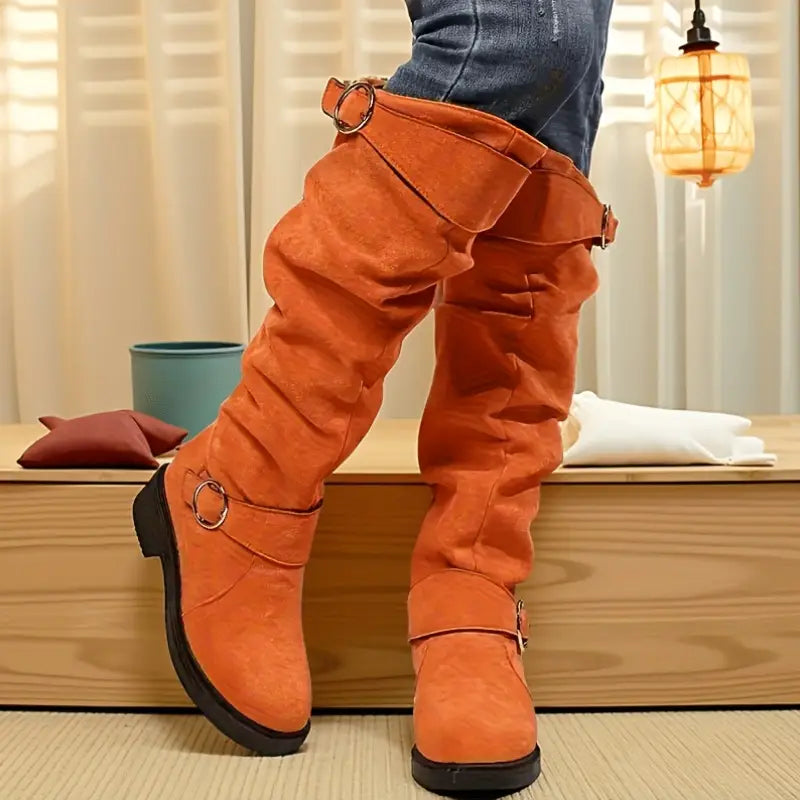 Loretta | Retro-Reitstiefel aus Wildleder