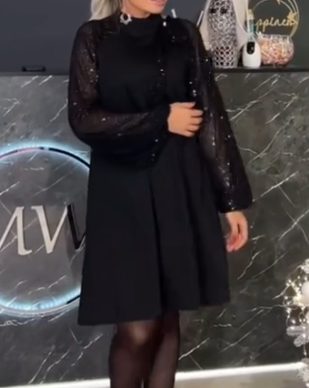 Elinor | Mesh-Paillettenkleid