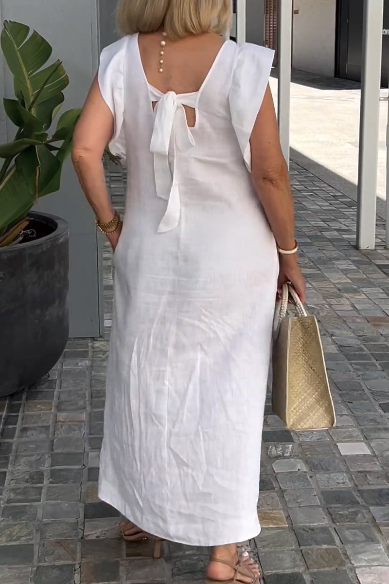 Emelia | bequemes Leinenkleid, lässiger Look mit weitem Arm.