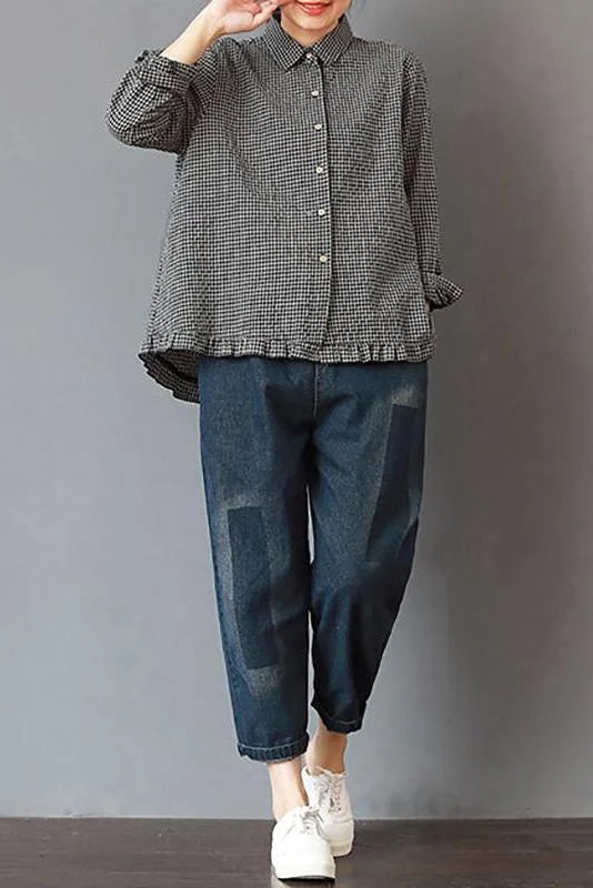 Lina | Kariertes Leinen-Baumwoll-Shirt