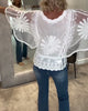 Jessa | Bestickte Batwing-Spitzenbluse