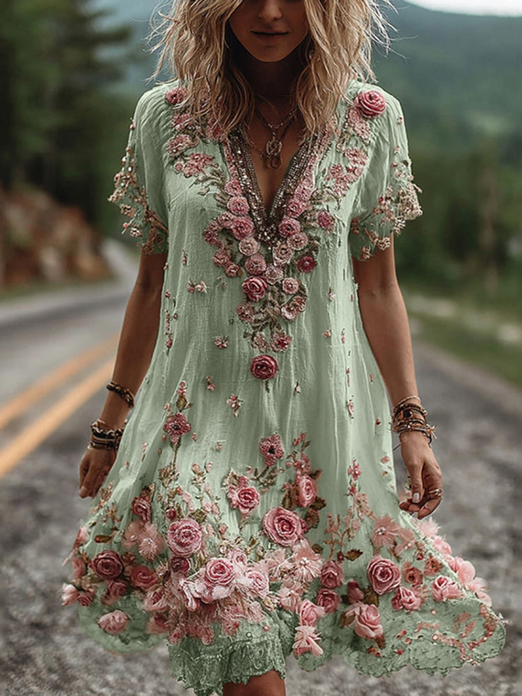 Azalea™ | Elegant schwingendes Kurzarmkleid im Vintage-Stil