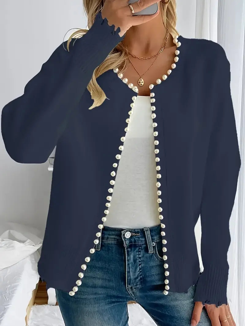 Francesca | Strickjacke für Damen, elegant & mit Perlen