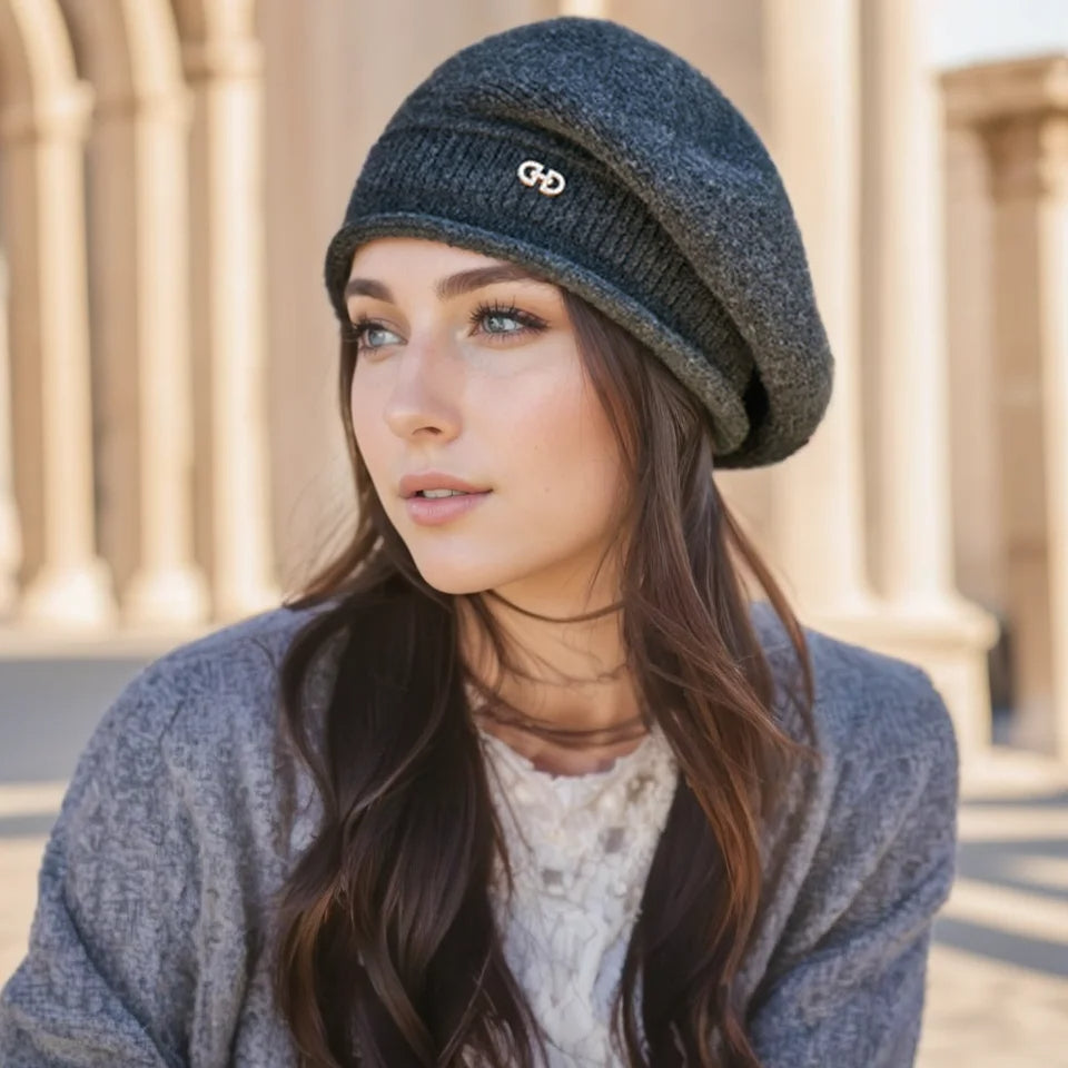 Amarian | Elegante Woll-Baskenmütze mit dezentem Glanzdetail