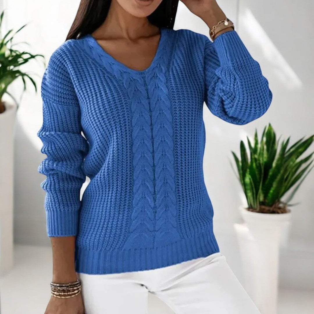 Freya™ | Skandi-Strickpullover - 2408-R - Blau / S