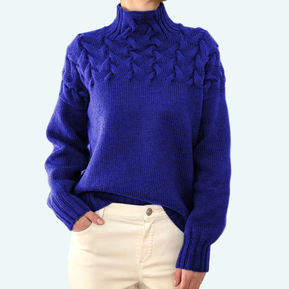 Tivia | Weicher Strickpullover mit hohem Kragen