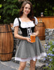 Oktoberfest Dirndl Kostüm Set mit Schürze im Biermädchen-Stil