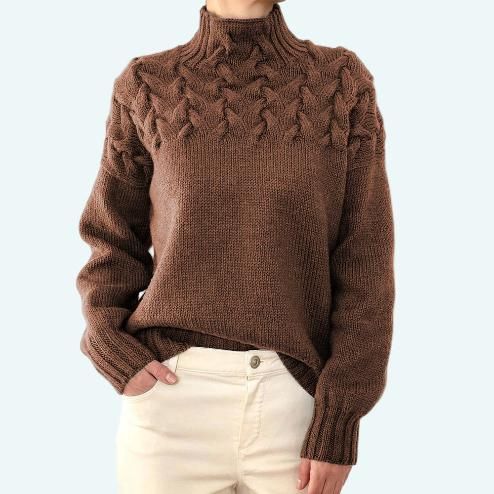 Tivia | Weicher Strickpullover mit hohem Kragen