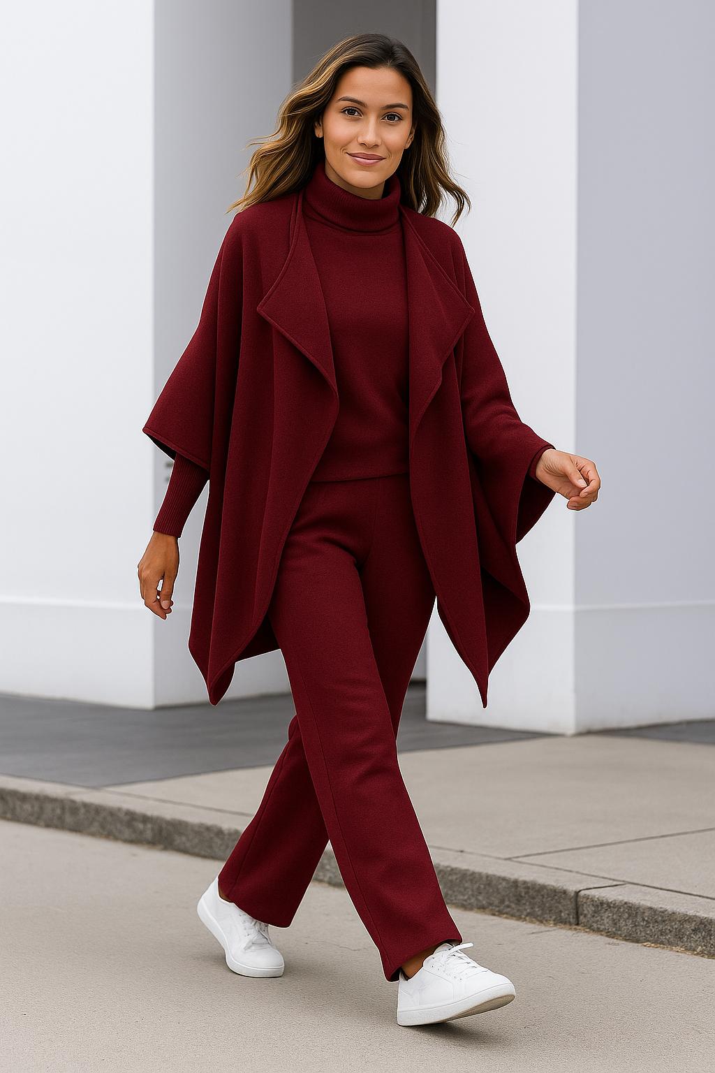 Lella | Strick-Set mit Strickjacke, Oberteil und Hose