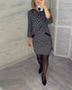 Caryn | Geometrisches Midikleid mit 3/4-Ärmeln