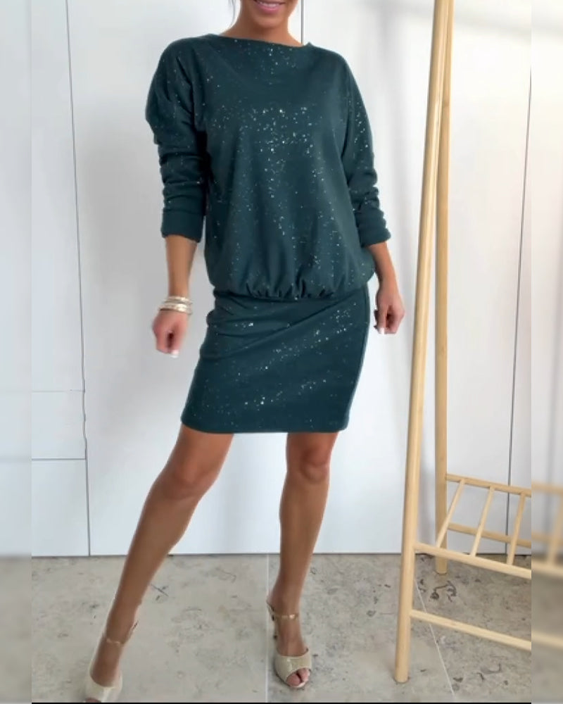 Fenila | Strahlendes Party-Strickkleid mit Feinem Glitzer