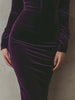 Limara | Midikleid aus Samt mit langen Ärmeln