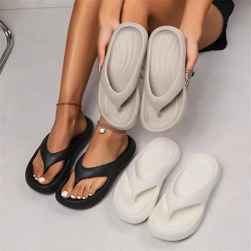 Gisel | Damen-Plateau-Flip-Flops mit weicher Sohle