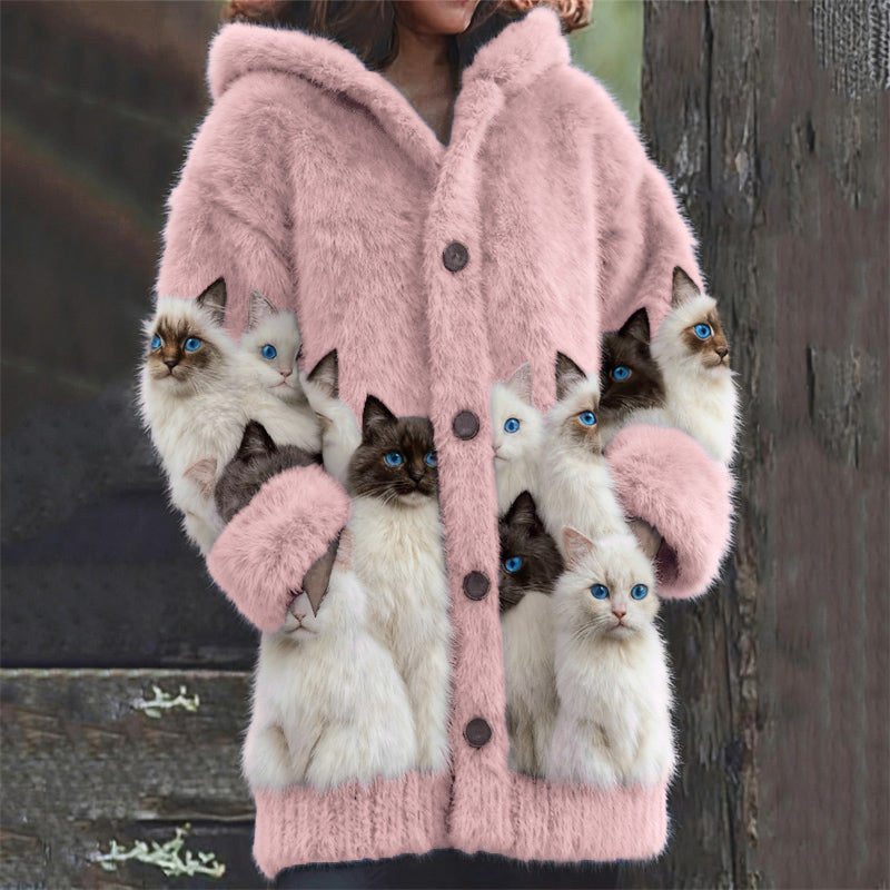 Jataly | Stilvoller Hoodie mit flauschigem Katzenmotiv