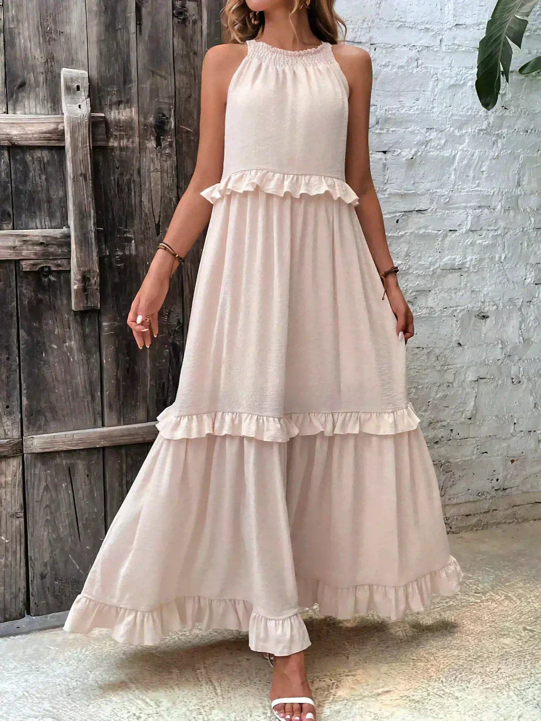 Jovilyn | Ärmelloses Kleid mit Rüschen
