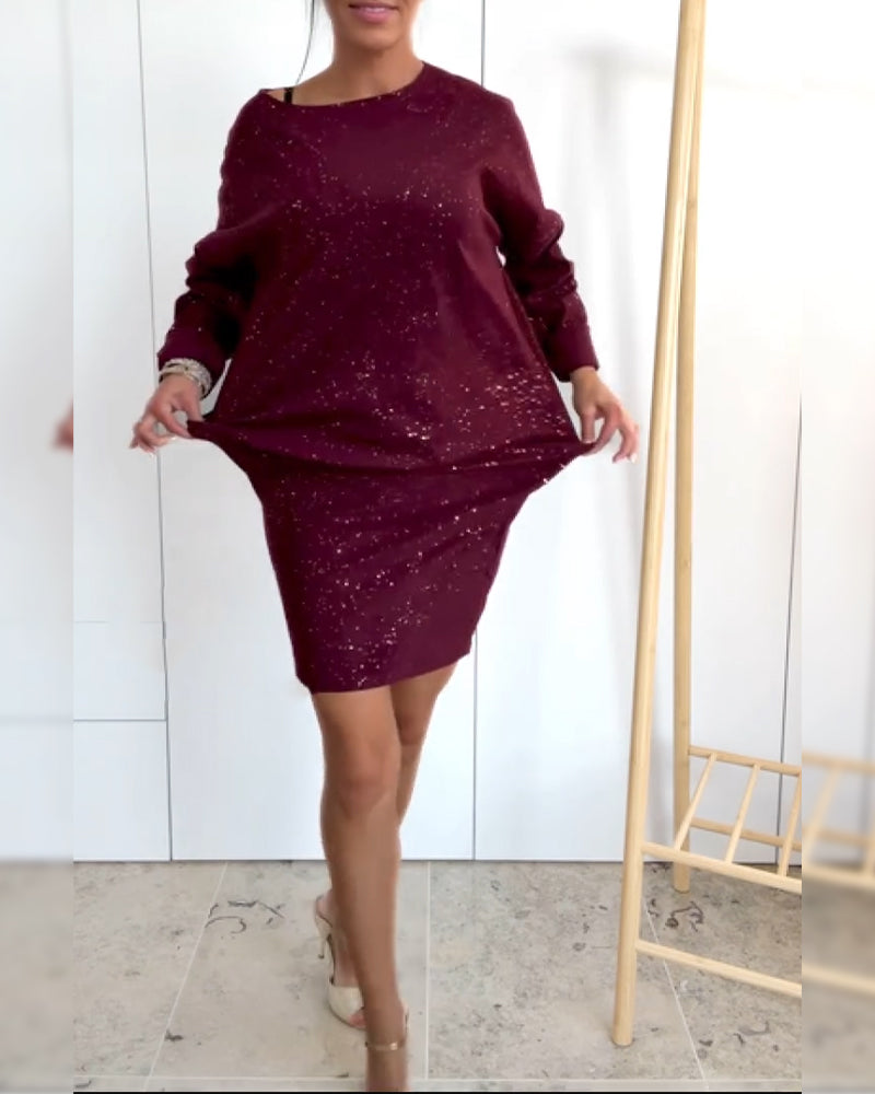 Fenila | Strahlendes Party-Strickkleid mit Feinem Glitzer