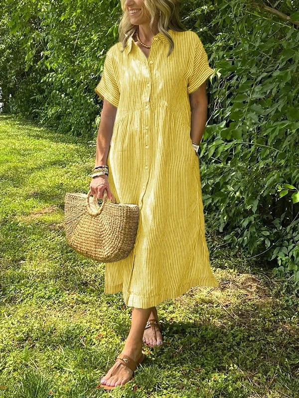 Ivey | feminines Kleid mit Knöpfen und Aufschlägen