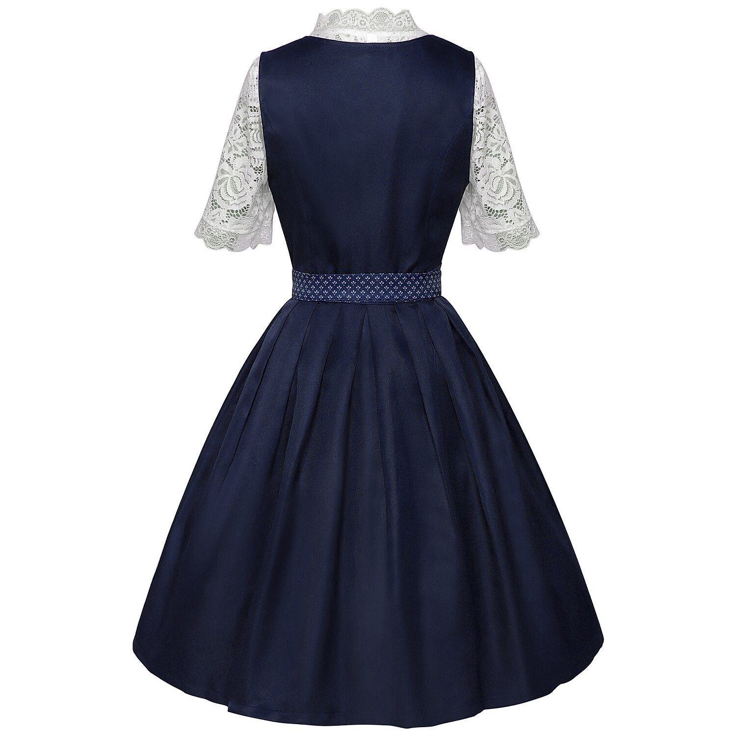Elegantes Oktoberfest-Dirndl mit Schürze und spitzenbesetzter Bluse