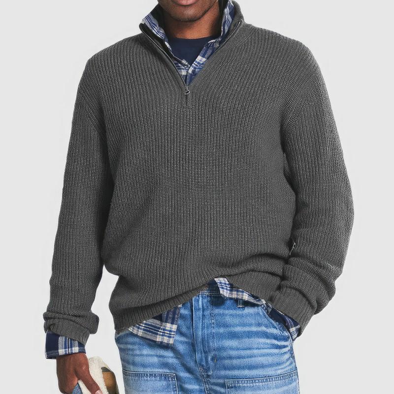 Chase | Herren-Strickpullover mit Reißverschluss