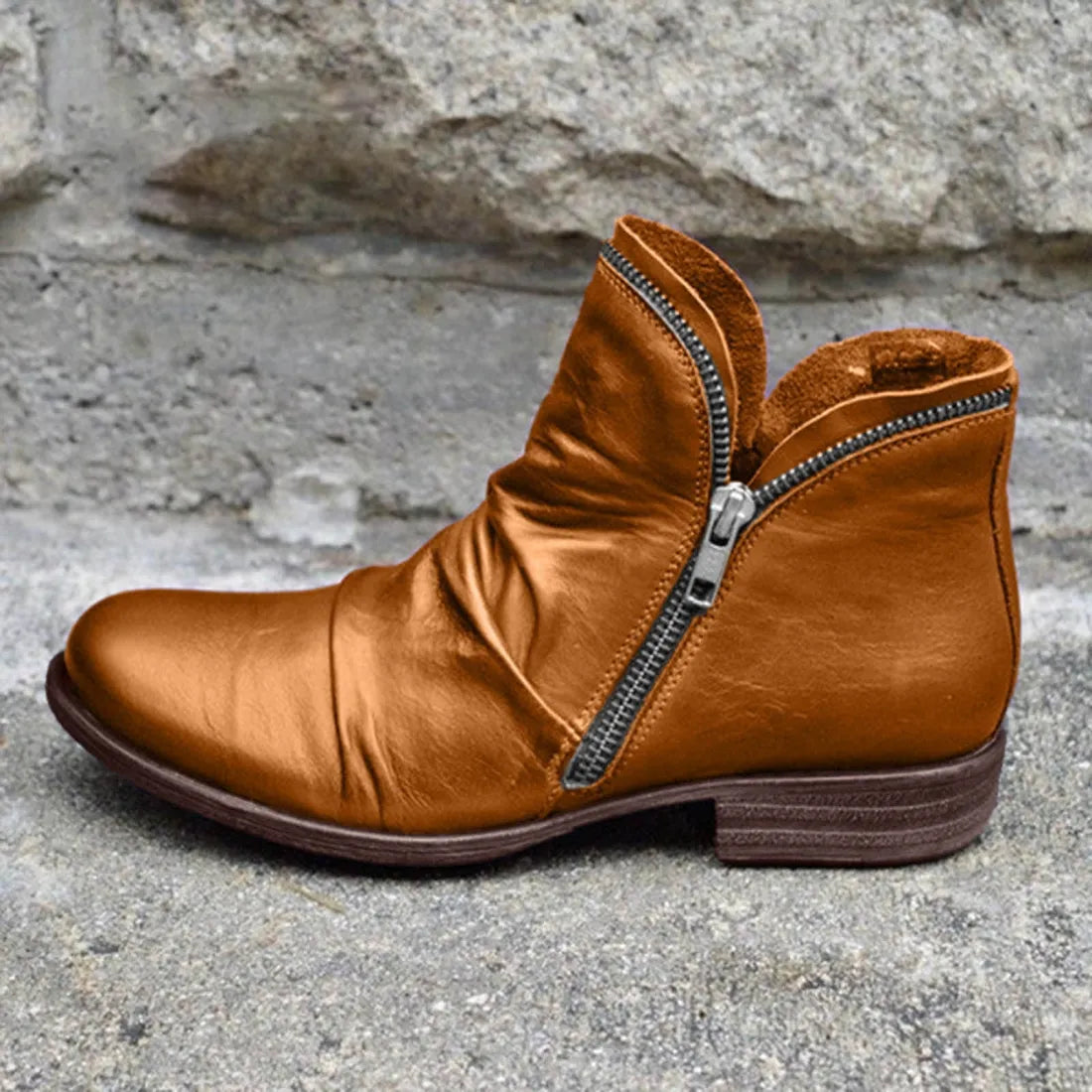 Lornia | Damenstiefel mit doppeltem Reißverschluss