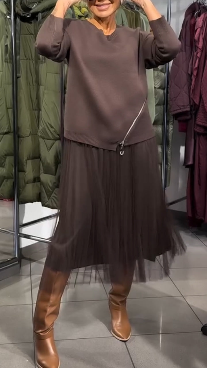 Evelyne | Taillierte Kleid mit Seitenreißverschluss