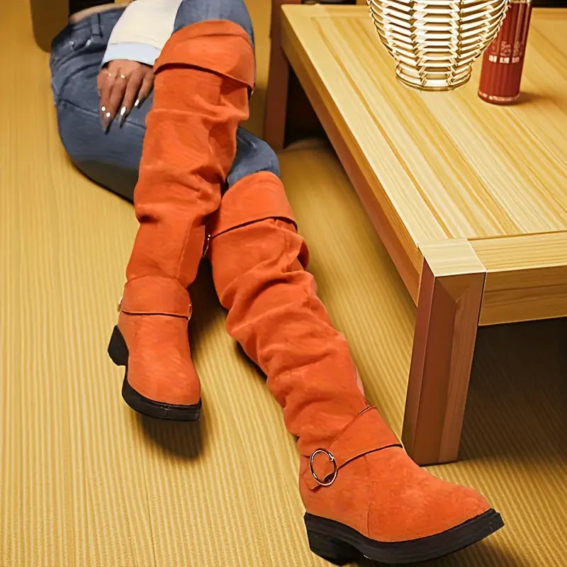 Loretta | Retro-Reitstiefel aus Wildleder