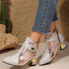 Hailey | modische Damen-Schuhe, luftiges Mesh mit Kristallverzierung.
