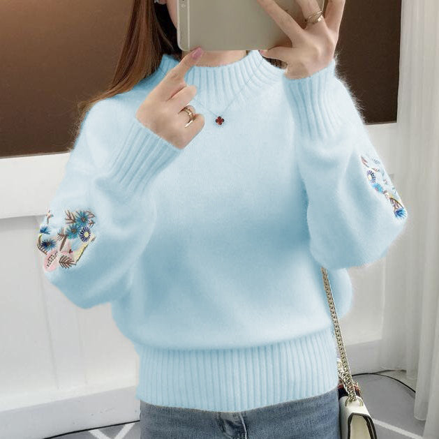 Ariah | weicher Strickpullover aus Kaschmir mit Blumenmuster.