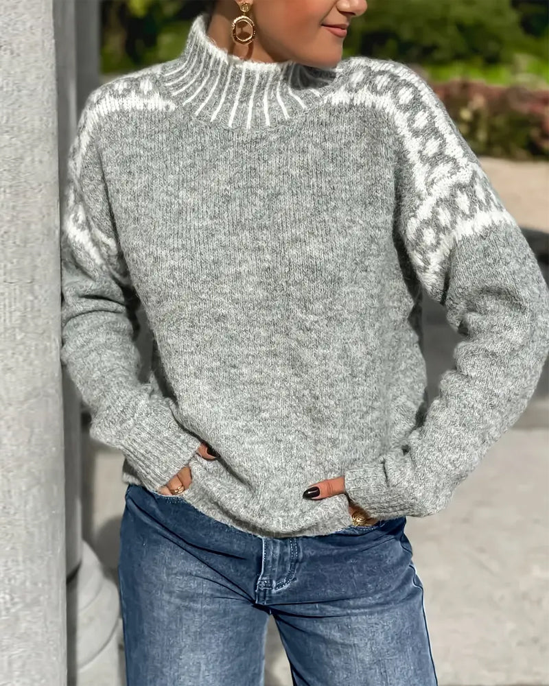 Zuvey | Gemusterter Rollkragenpullover