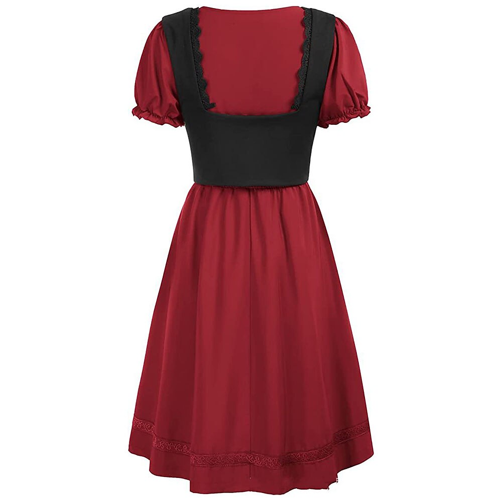 Renaissance-Style Oktoberfest Dress with Puff Sleeves