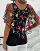 Adeline | elegante Bluse aus schwerem besticktem Netzgewebe
