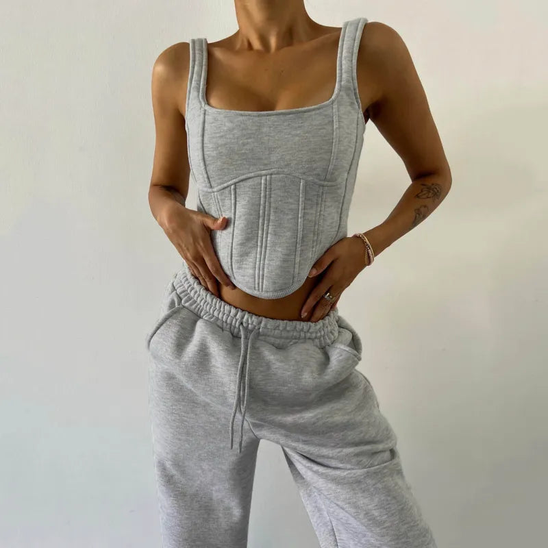 Jorina | Bequemes Lounge-Set mit Crop-Hoodie