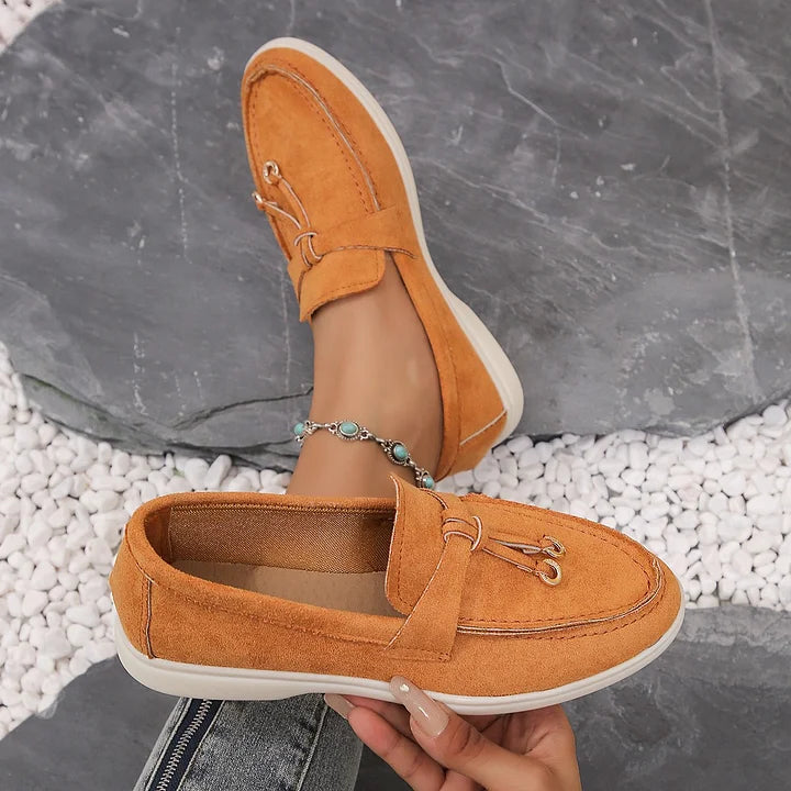 Yany | Damen-Loafers aus Wildleder mit geknoteter Quaste