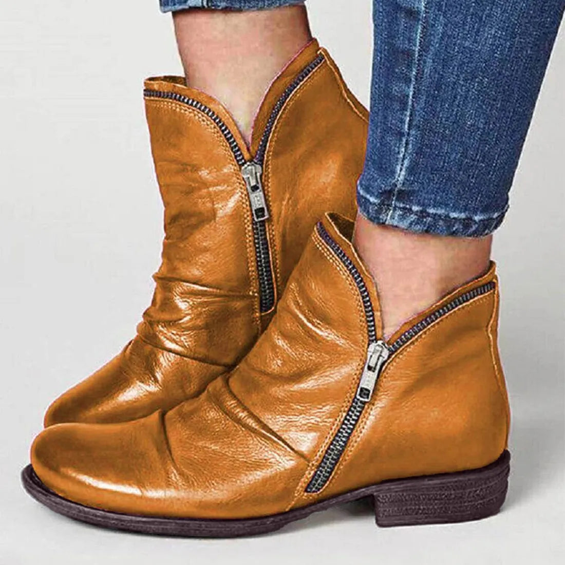 Lornia | Damenstiefel mit doppeltem Reißverschluss