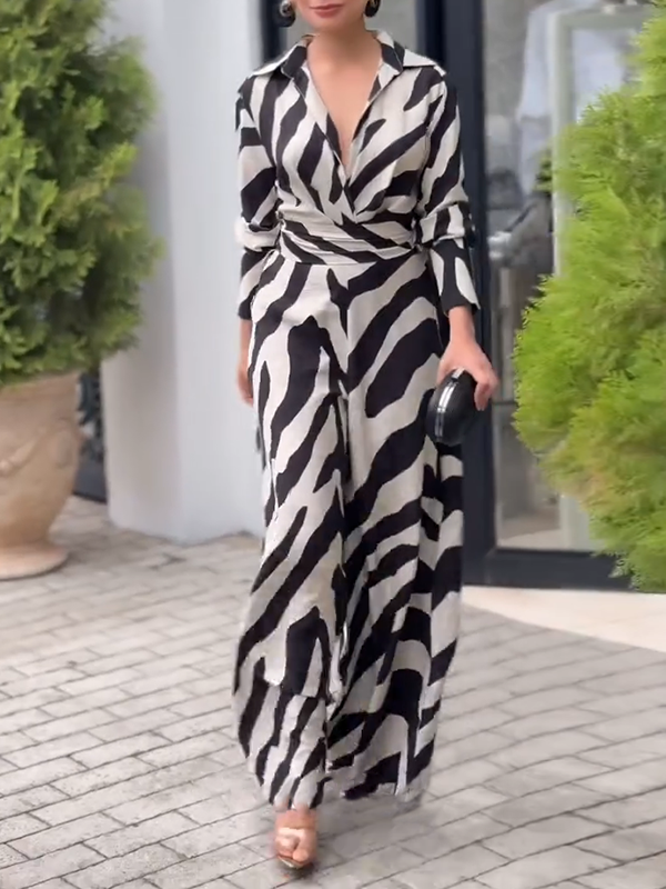 Zerina | Zebra Print Jumpsuit Mit Weitem Bein