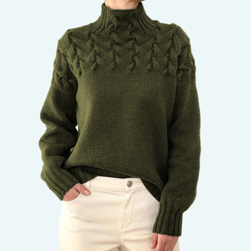 Tivia | Weicher Strickpullover mit hohem Kragen