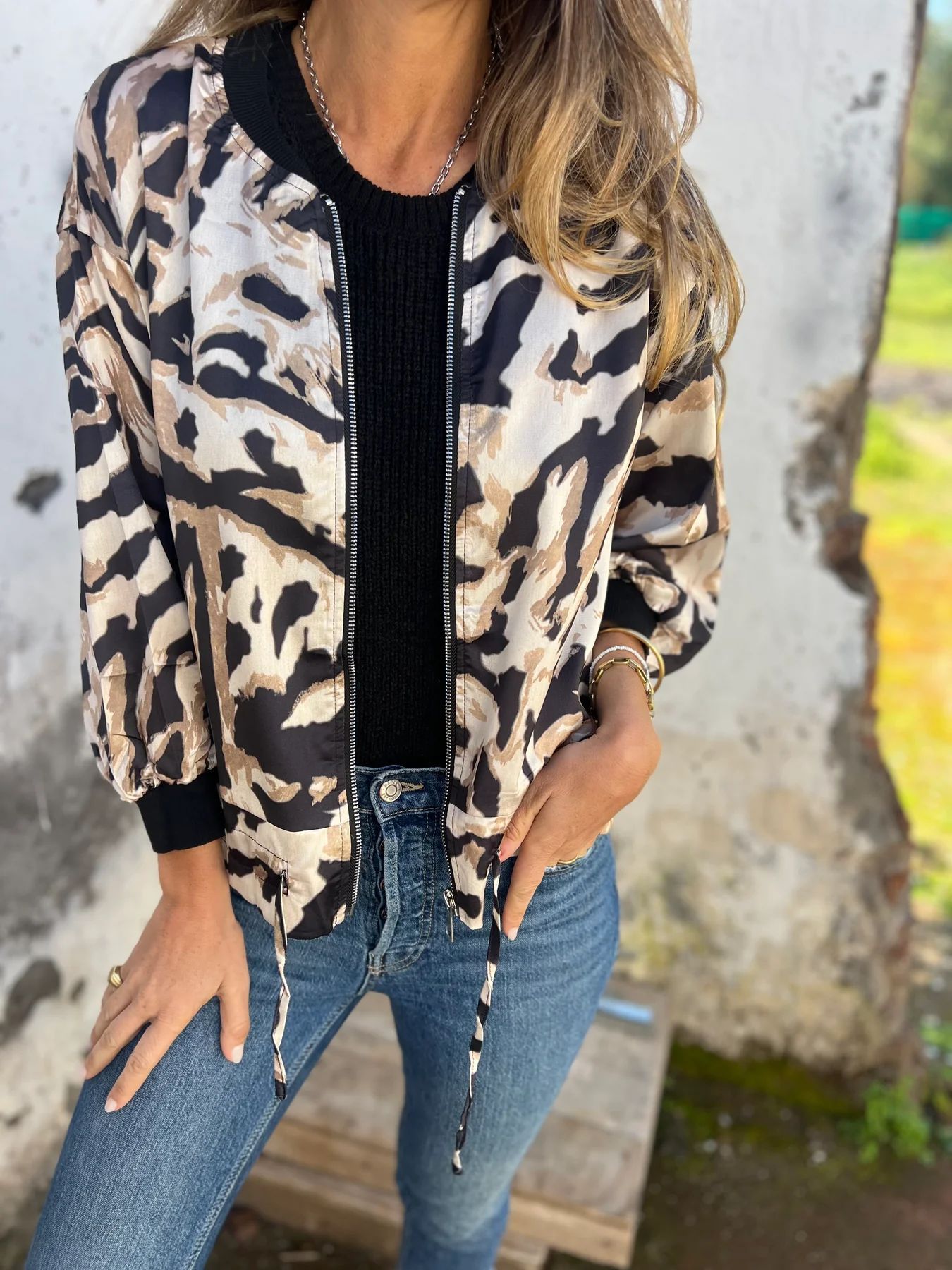 Zea | Damen-Bomberjacke mit Print