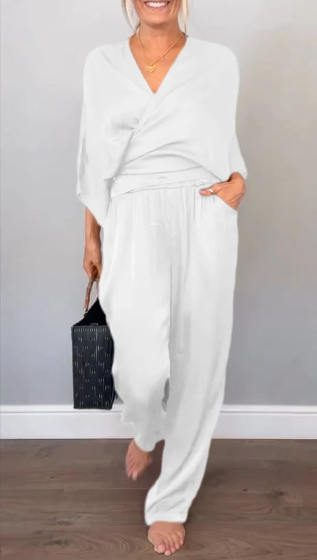 Ashlyn | Elegantes Satin-Set mit V-Ausschnitt