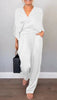 Ashlyn | Elegantes Satin-Set mit V-Ausschnitt