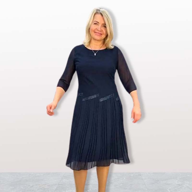 Aileen | Elegantes Plissiertes Midikleid