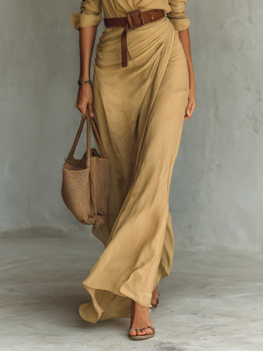 Delilah™ | Zeitloses Damen-Maxikleid mit stilvollem Gürtel