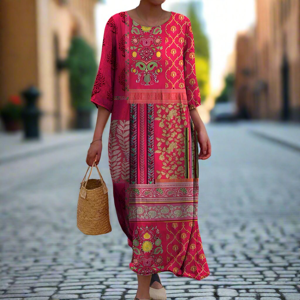 Amari | Bedrucktes Ethno-Maxikleid