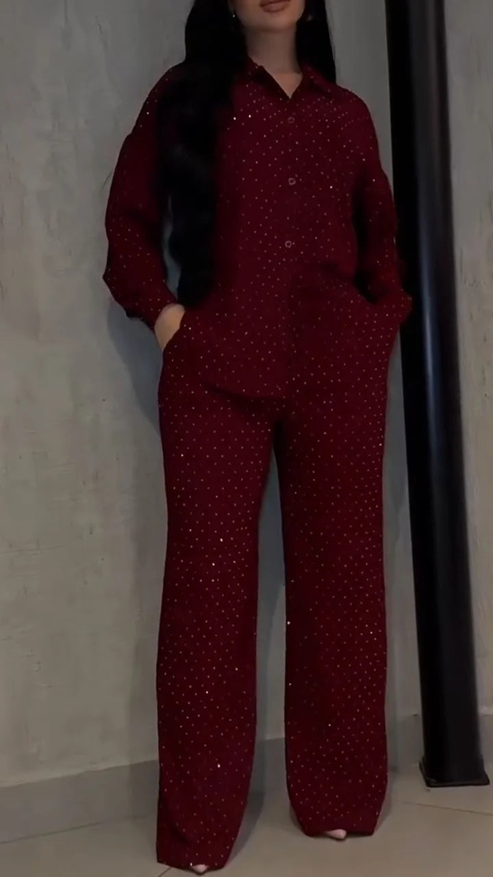 Ravena | Blazer-Set mit Strassdetails