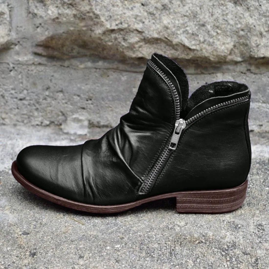 Lornia | Damenstiefel mit doppeltem Reißverschluss