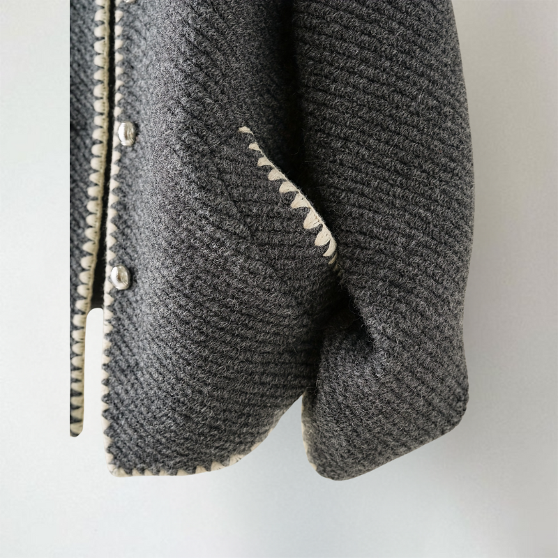 Amara | Wollmantel mit offenem Vorderteil