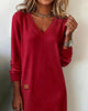 Allison™ | Stylisches Strickkleid mit V-Ausschnitt