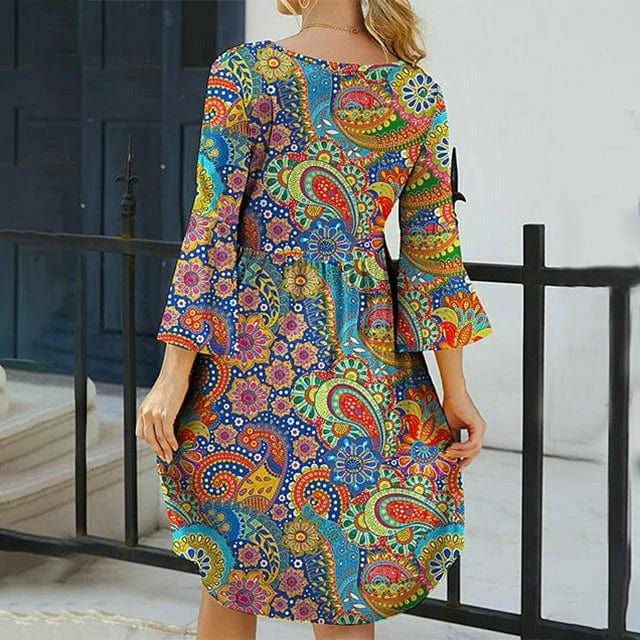 Elleda | Lockeres Blumenprint-Kleid im Boho-Stil