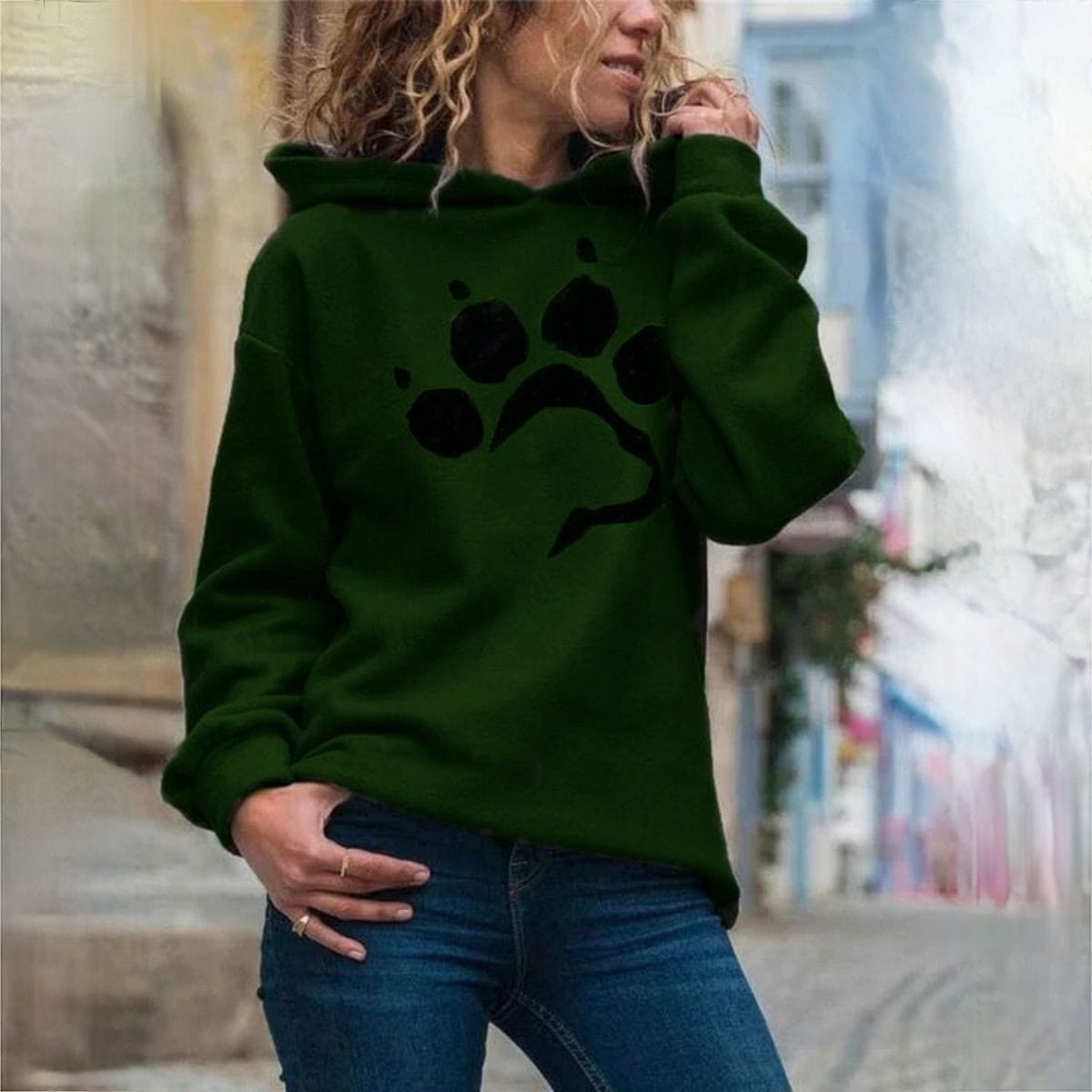 Jeva | Pullover mit einzigartigem Pfotenabdruck-Design