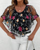 Adeline | elegante Bluse aus schwerem besticktem Netzgewebe